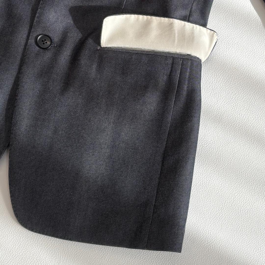 【カシミヤ混】フランクリンテーラード ジャケット デニム シルク M相当 日本製