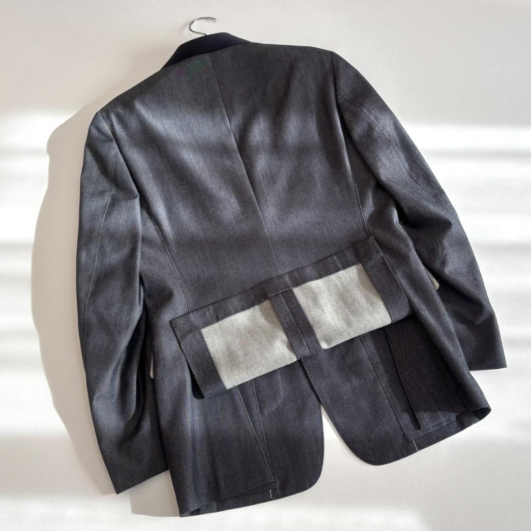 【カシミヤ混】フランクリンテーラード ジャケット デニム シルク M相当 日本製