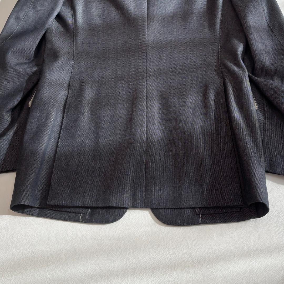 【カシミヤ混】フランクリンテーラード ジャケット デニム シルク M相当 日本製