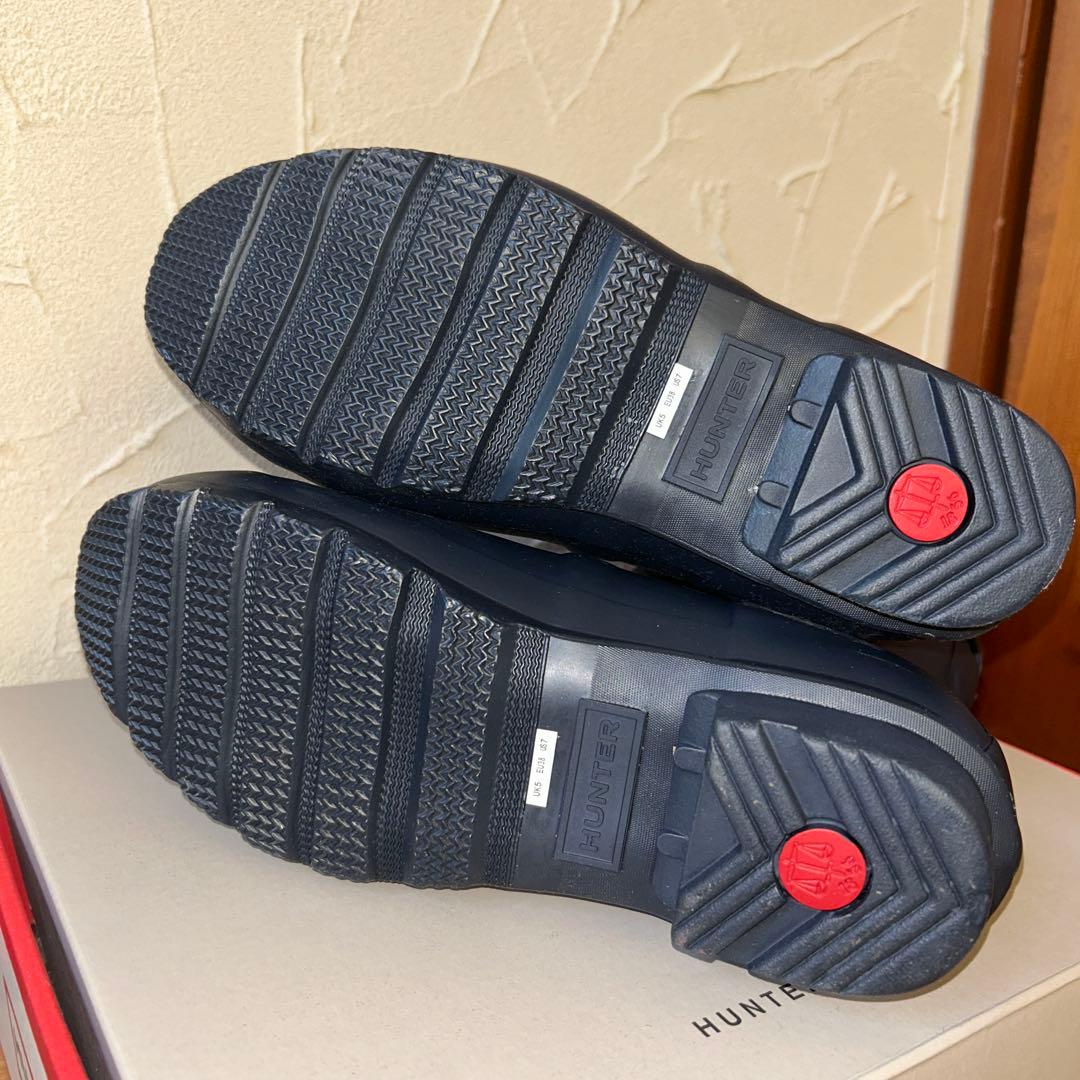 「てっちゃん」HUNTER ネイビー 長靴 バックル付き
