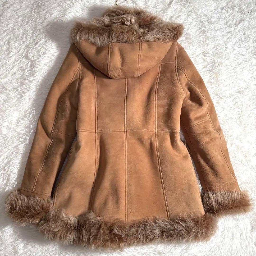 ダッフルコート ムートンコート Aライン フーディ トグルボタン 羊皮 毛皮