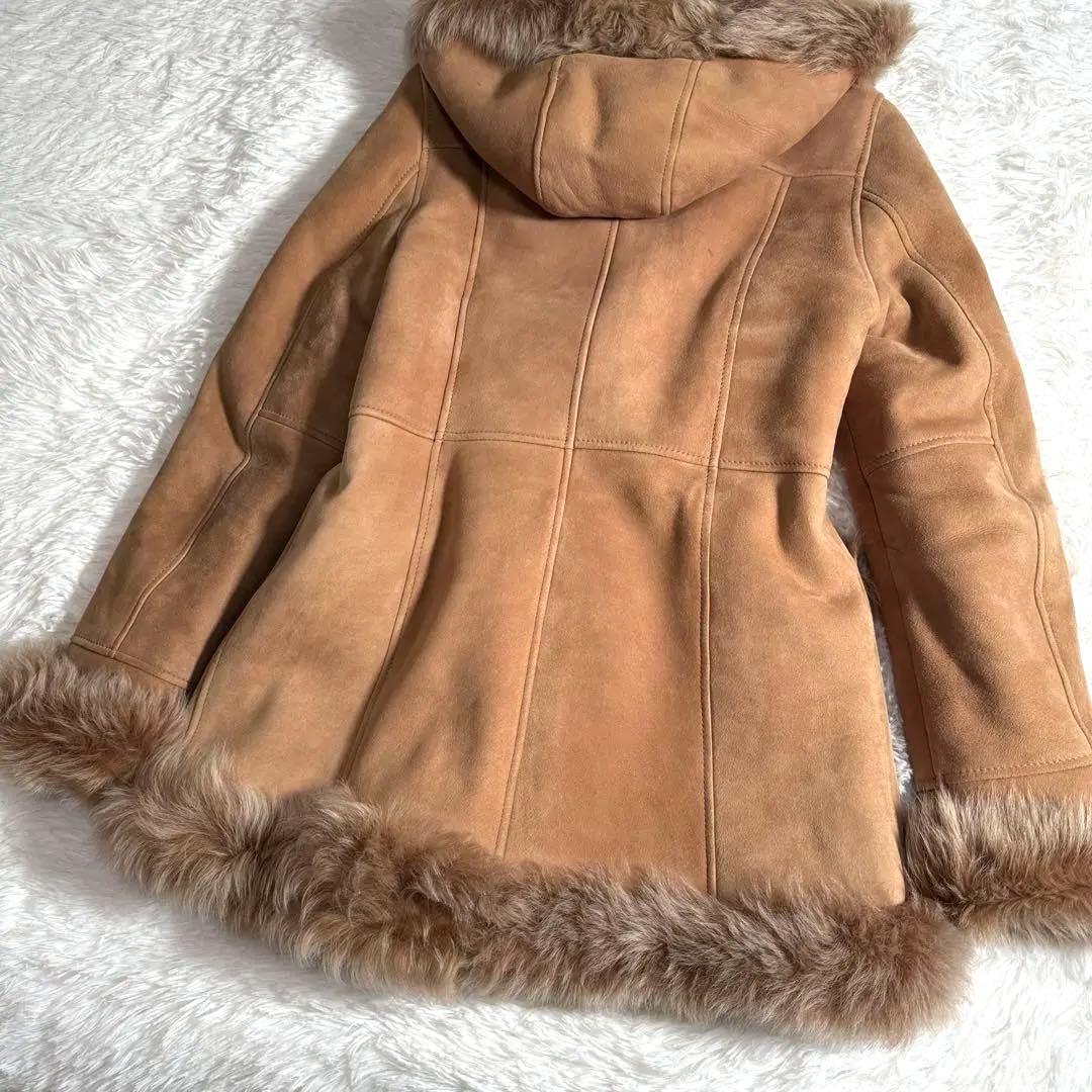 ダッフルコート ムートンコート Aライン フーディ トグルボタン 羊皮 毛皮