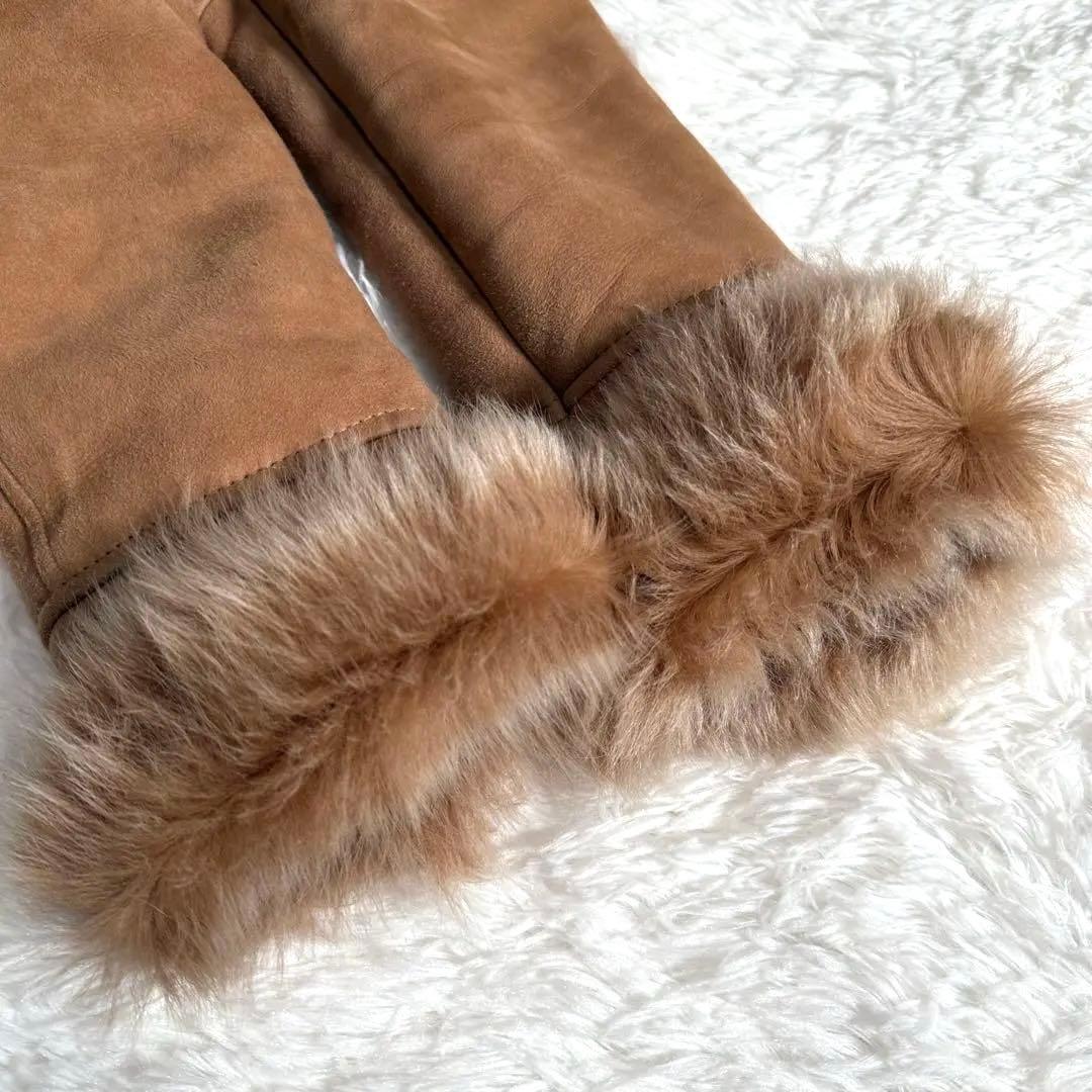 ダッフルコート ムートンコート Aライン フーディ トグルボタン 羊皮 毛皮