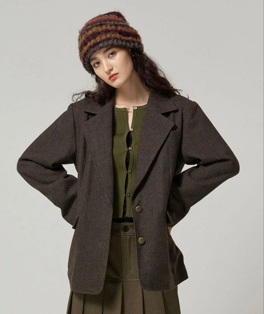 TINA:JOJUN ウールミックスチェックジャケッ 卜