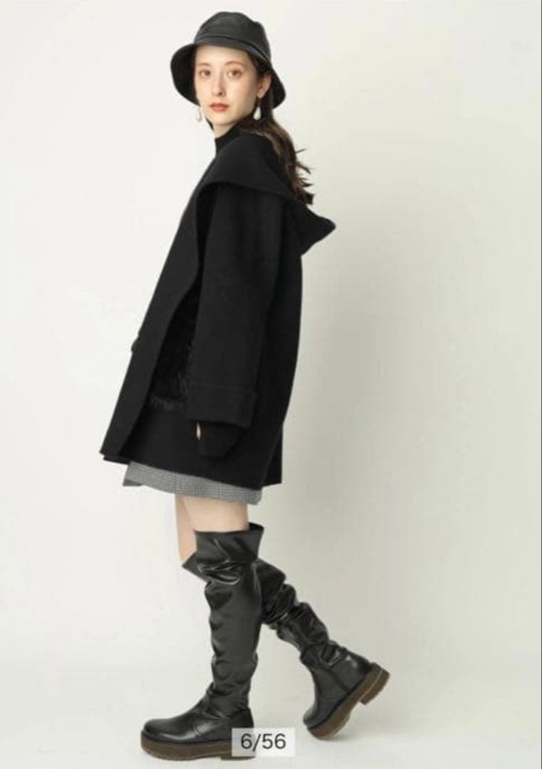 Arpege storyファー付きフードリバーコート　Mサイズ