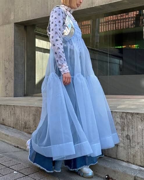 【新品】POPPY organdy tiered cami dress