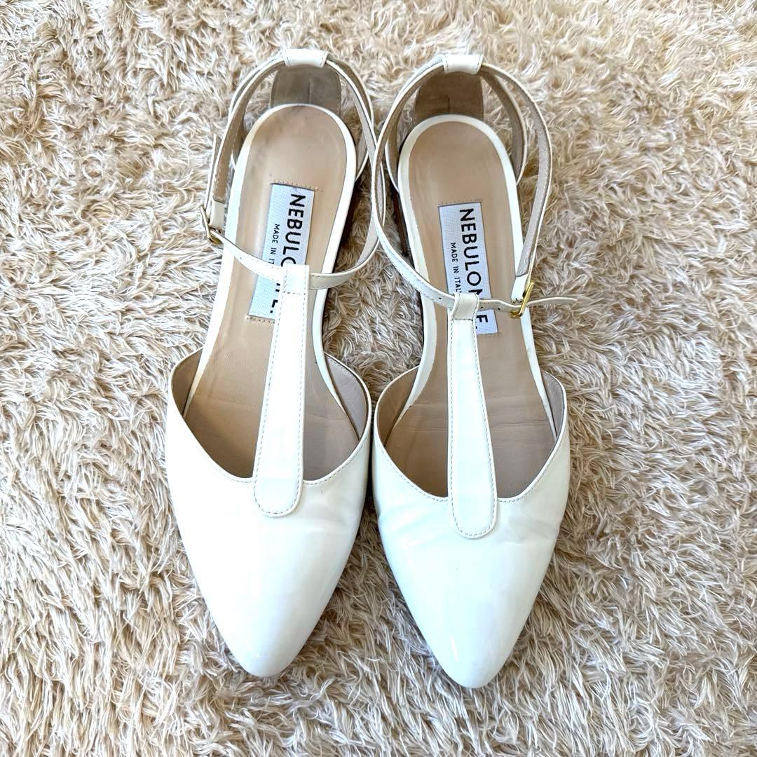 【未使用級】NEBULONI.E アンクルストラップフラットパンプス