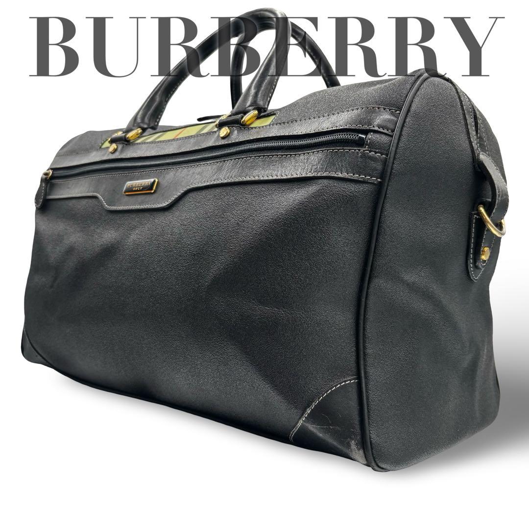 【ヴィンテージ】バーバリーゴルフ　2way ボストンバッグ　ショルダー　PVC