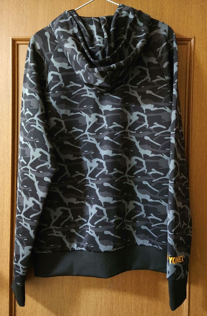 ヨネックス リンダンモデルジップパーカー 迷彩 黒グレー サイズO