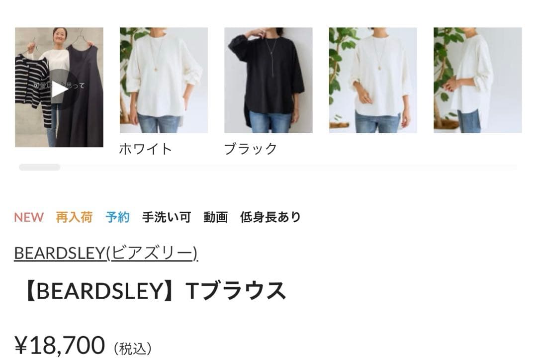 【BEARDSLEY】Tブラウス　ビアズリー