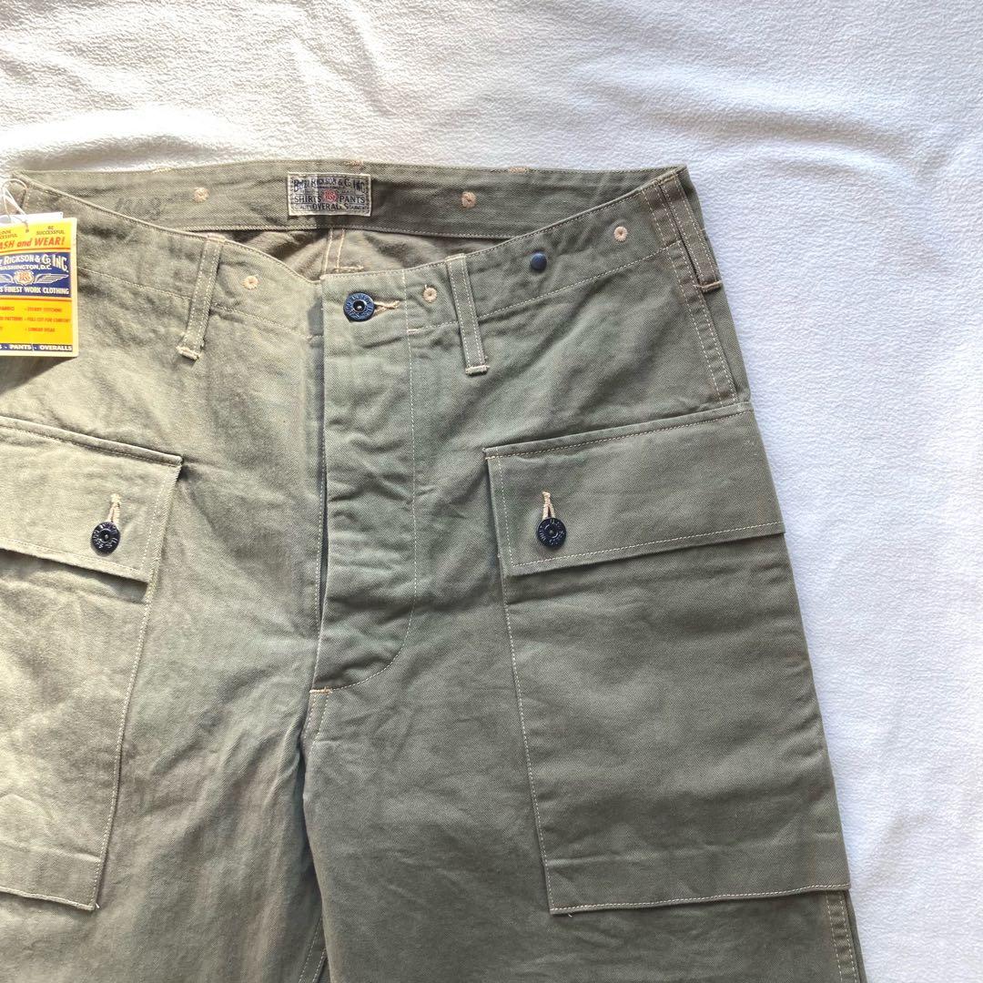 オムオム　バズリクソンズ　大戦　ワイドカーゴパンツ　カーキ　W34