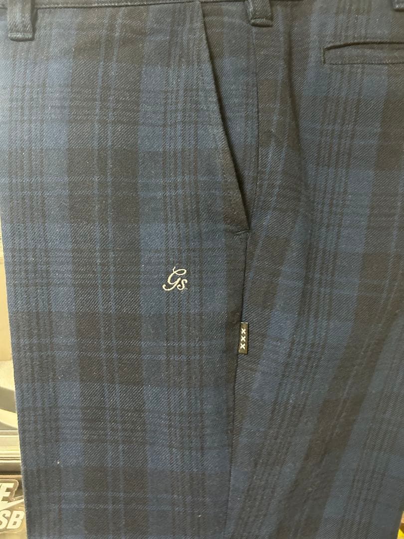 GOD SELECTION XXX ネイビー チェックパンツ XL