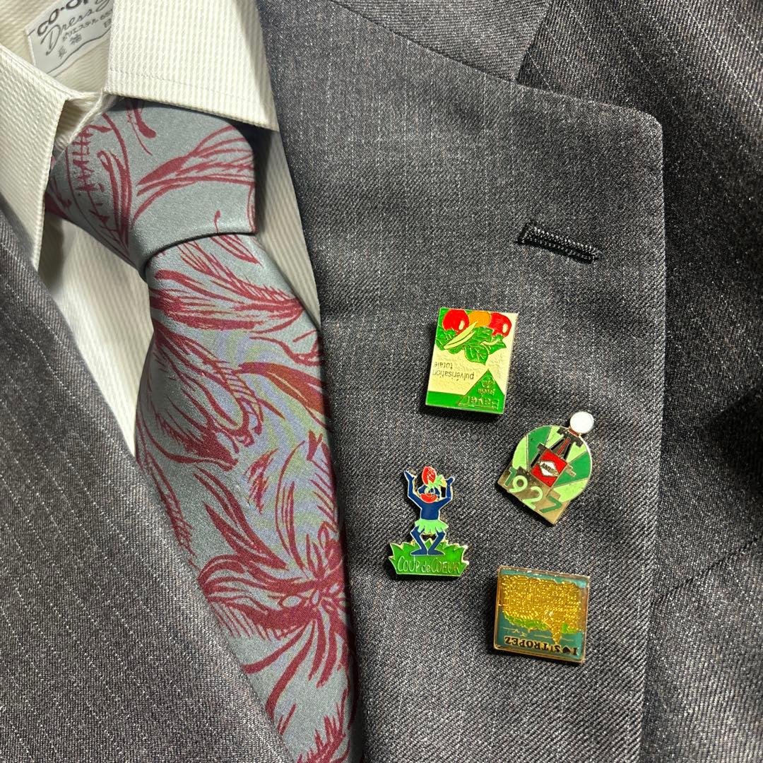 セットアップ ダブルスーツ 成人式 入学式 ピンズ vintage no.130