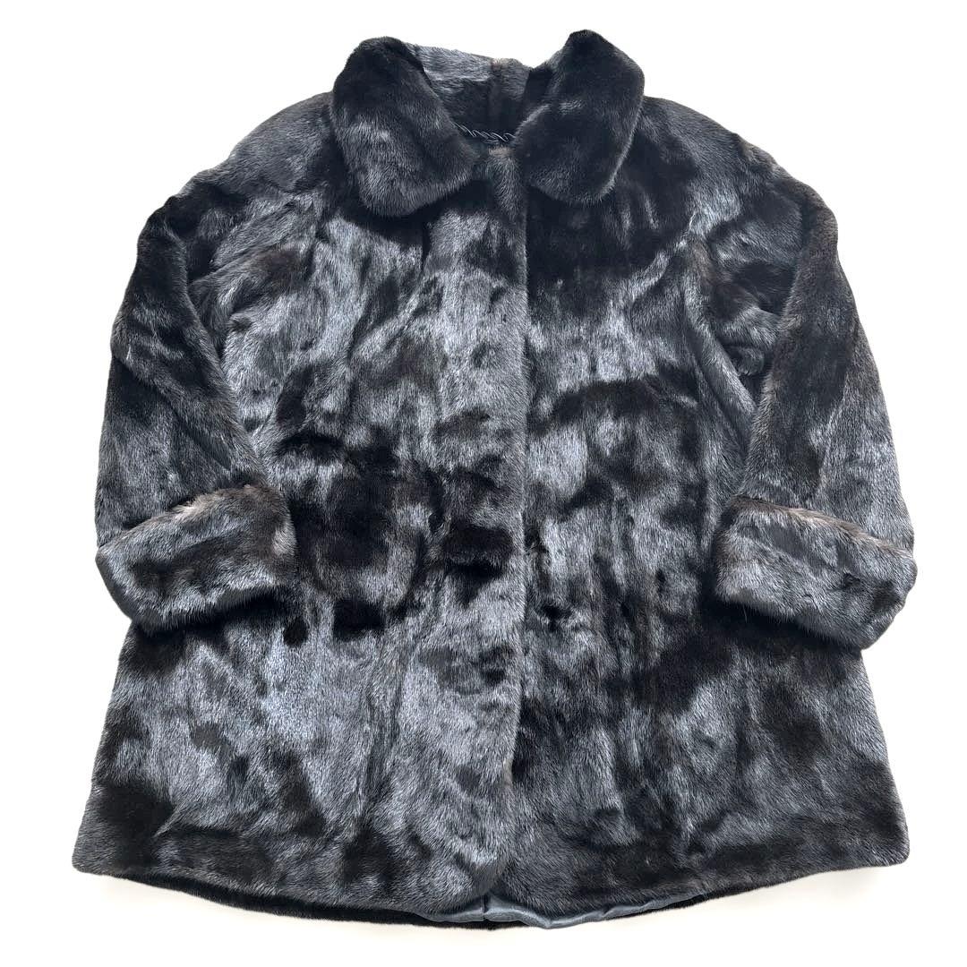 高級 EMBA エンバ ミンクファーコート リアルファー ダークブラウン F