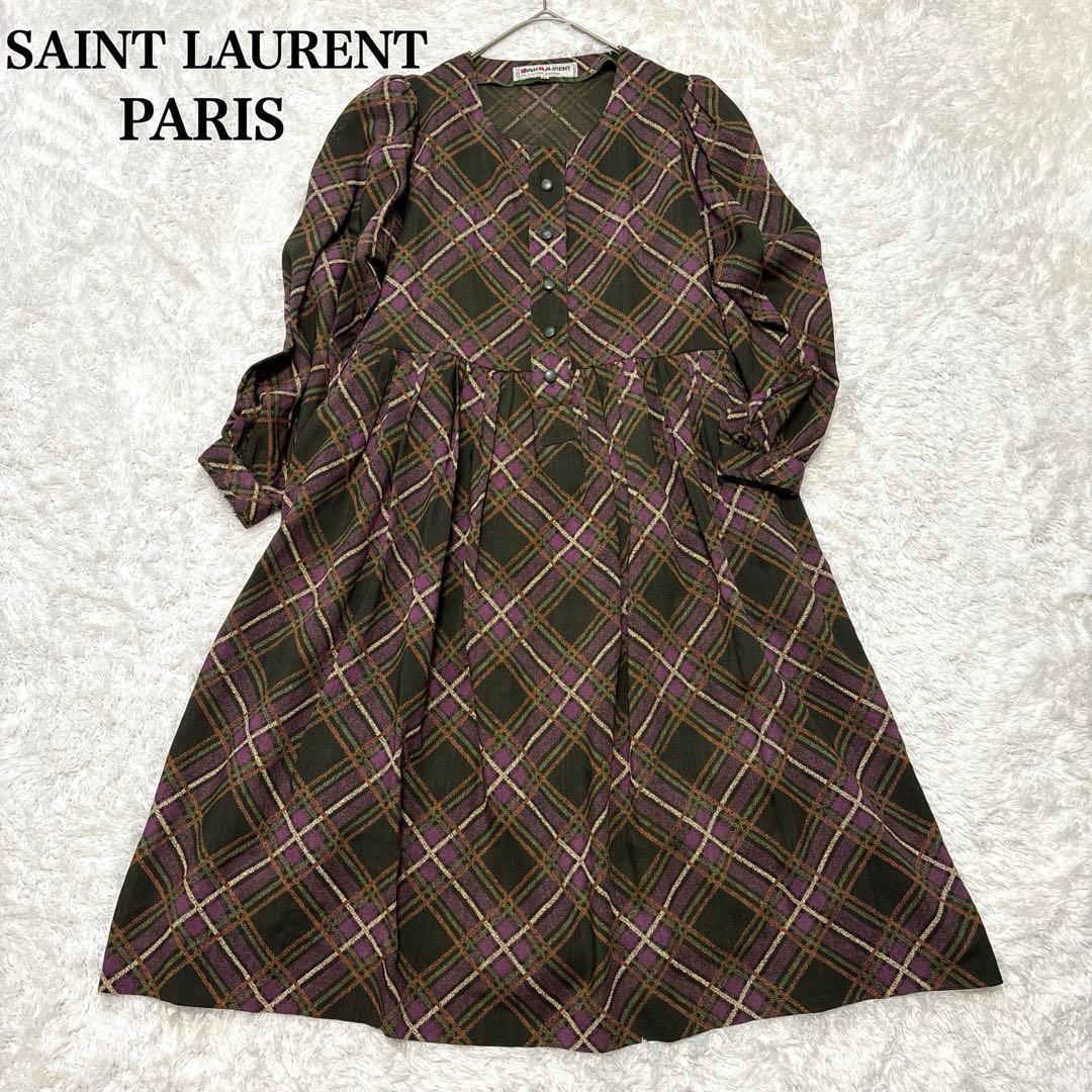 SAINT LAURENT rive gauche ワンピース ミモレ丈 36