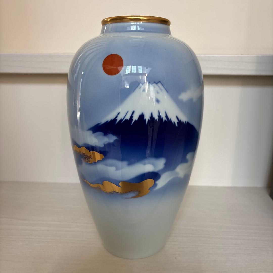 深川製磁　雲金光明富士　生花