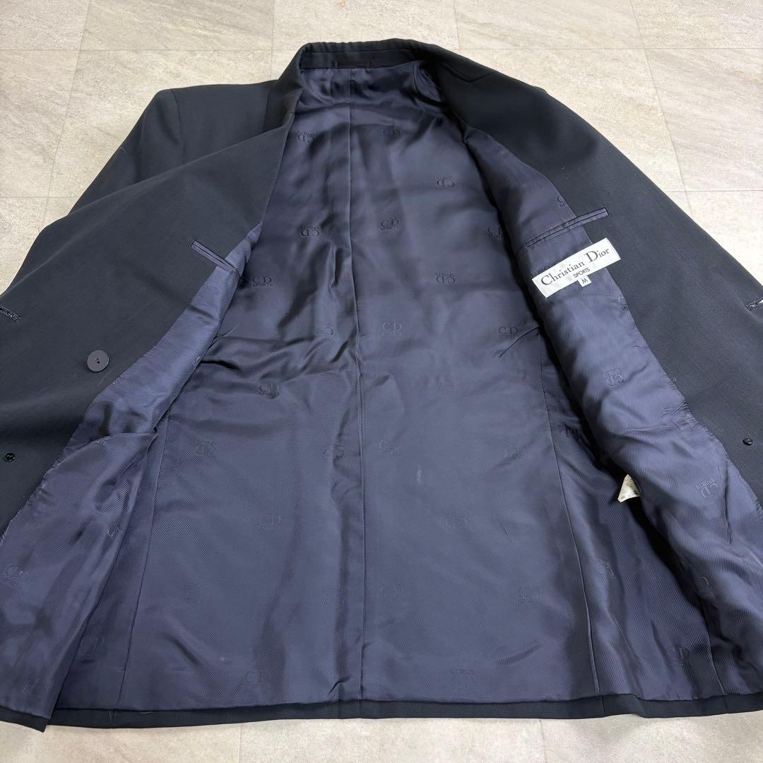 Christian Dior 紺ブレ CDロゴ 金ボタン エンブレムワッペン