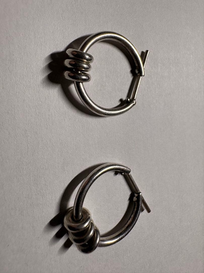 シルバー925 ハンドメイドフープピアス(両耳用)