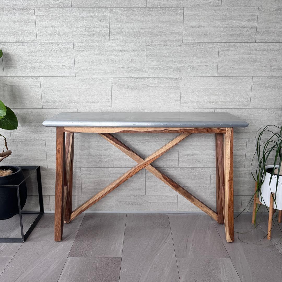 WTWマーベリックス◆コンソールテーブル机デスク◆アルミ木製天然ウッド