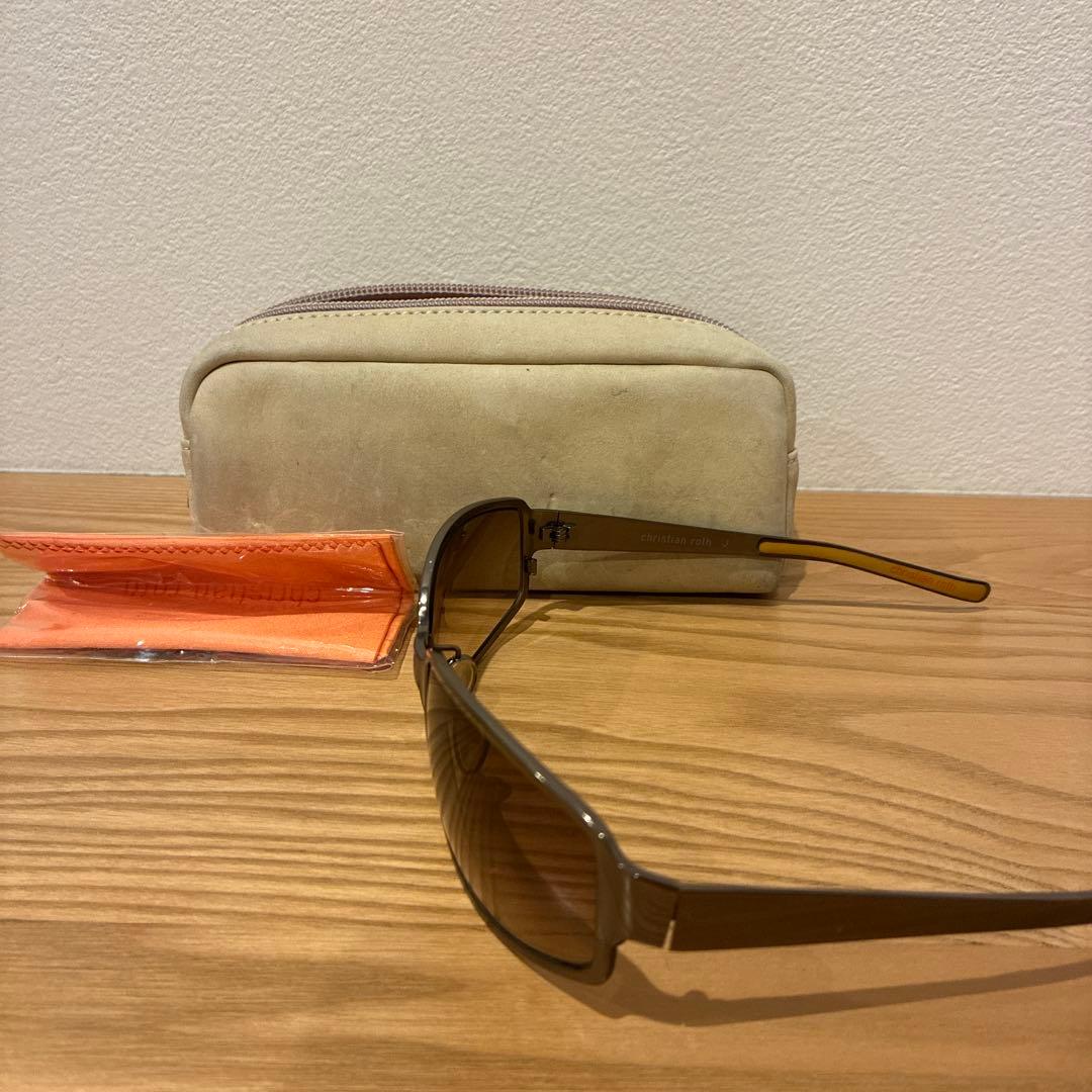 クリスチャンロス　ブラウン 偏光レンズ サングラス ケース付き