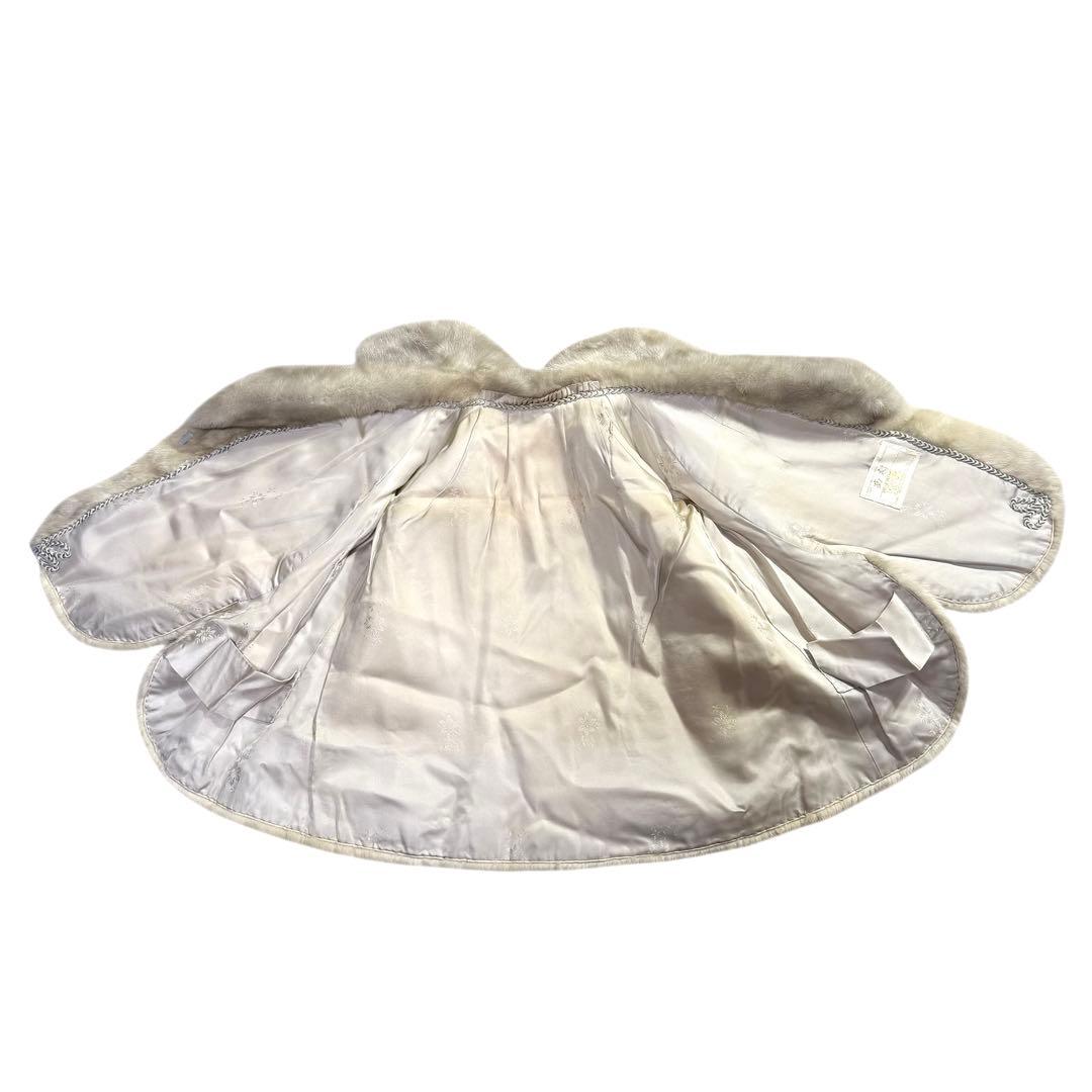 美品✨ T-K-FUR サファイアミンク ポンチョ ケープ リアルファー L相当