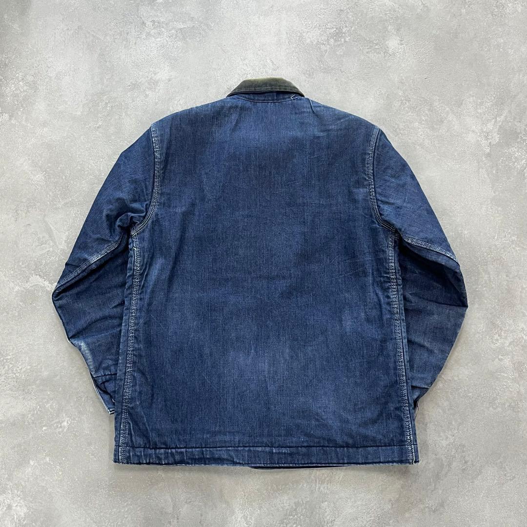 70s BIGMAC デニムカバーオール 裏地ブランケット 襟コーデュロイ M