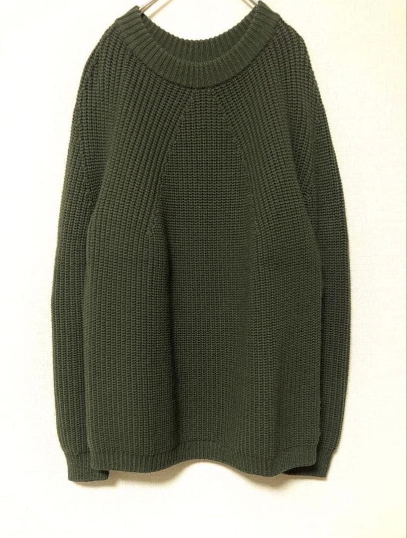BATONER シグネチャー クルーネックニット サイズ2 オリーブ カーキ