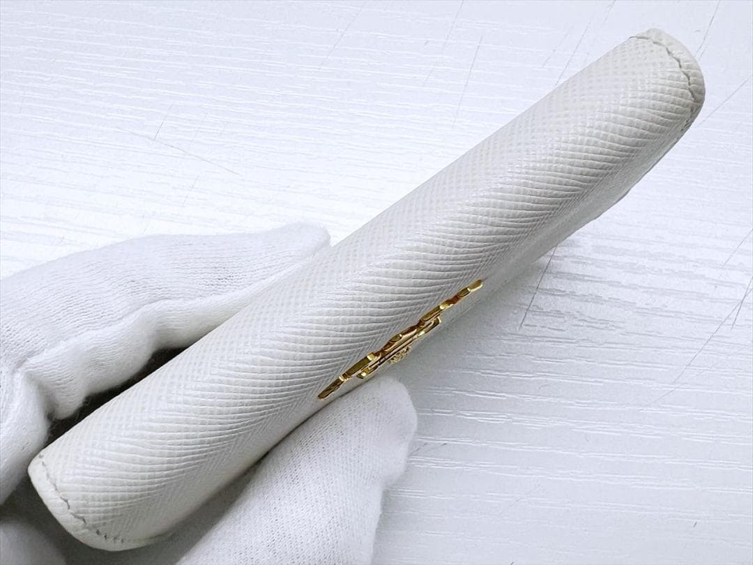 美品 PRADA プラダ レザー ロゴ カードホルダー 名刺入れ ケース