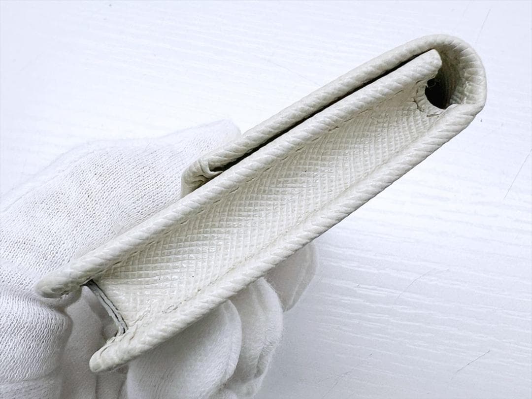 美品 PRADA プラダ レザー ロゴ カードホルダー 名刺入れ ケース