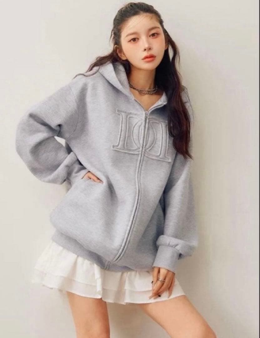 darich ダーリッチ　アップリケDDロゴパーカー　グレー