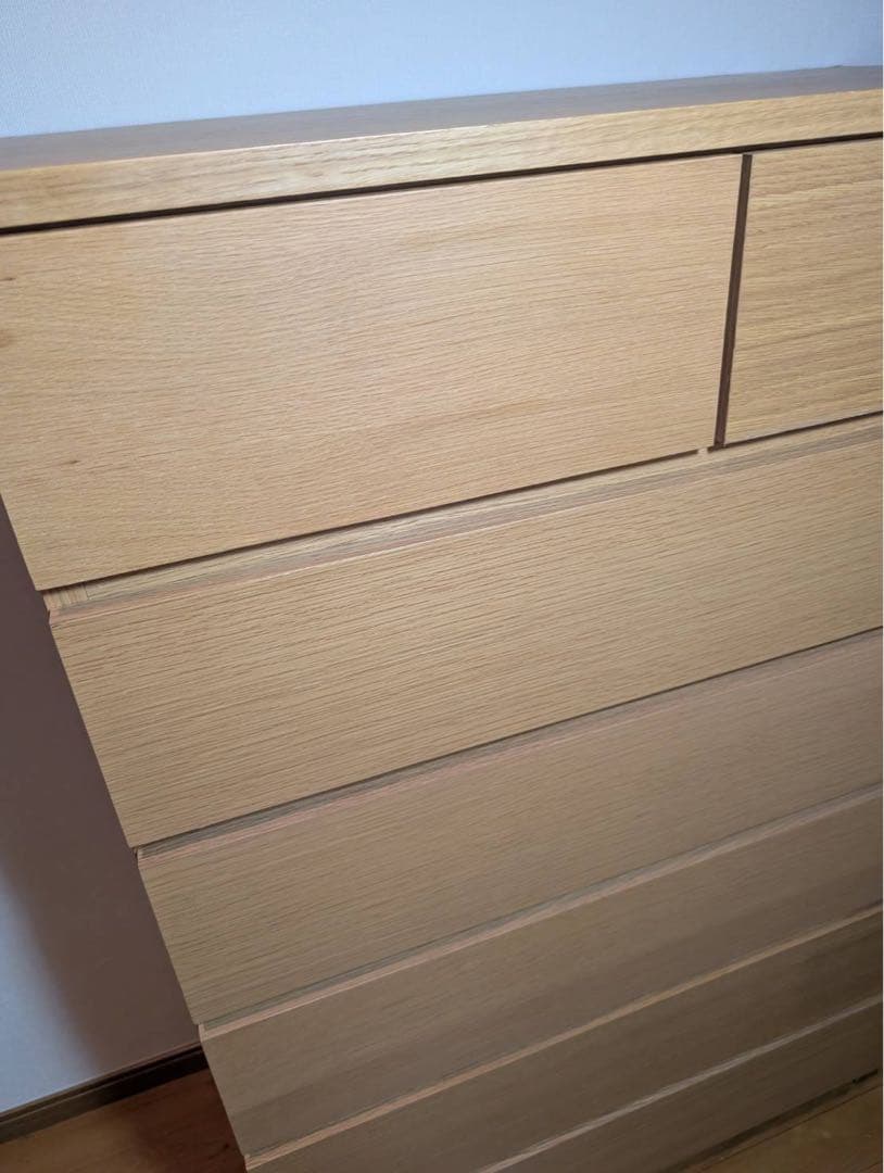 ■送料込■無印良品 6段チェスト オーク材 たんす 棚 衣類収納 脚付