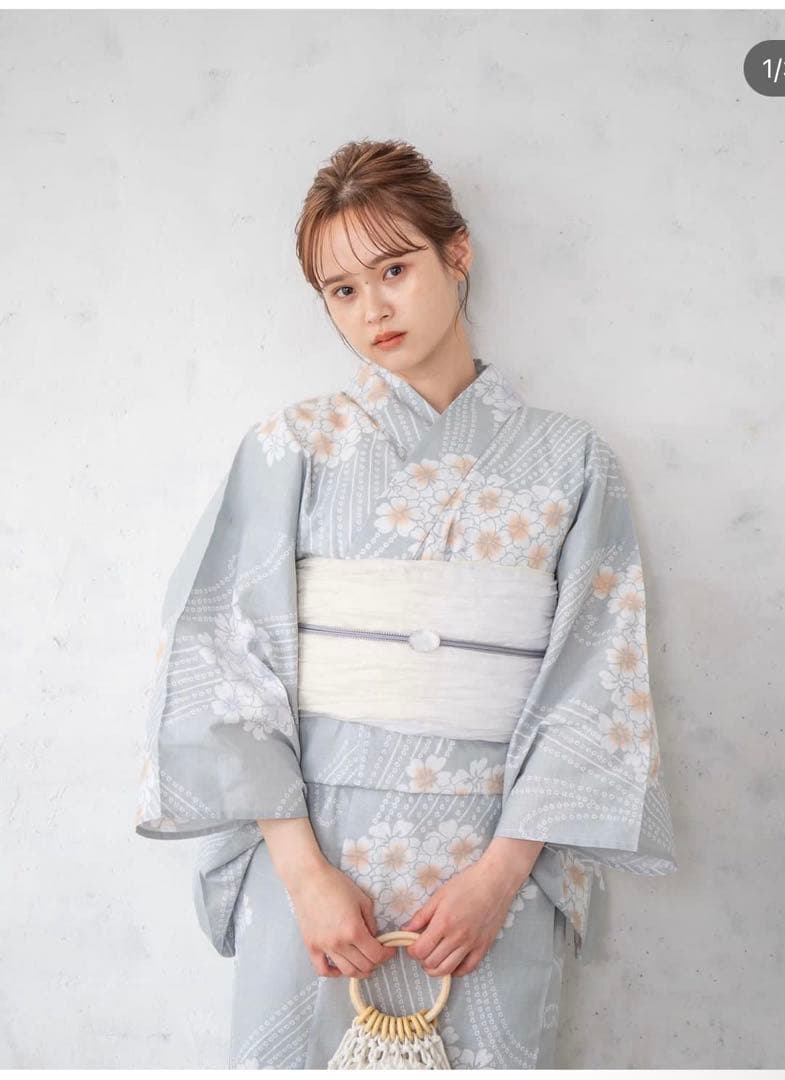 浴衣館グレース5点セット　鞄、下駄付き