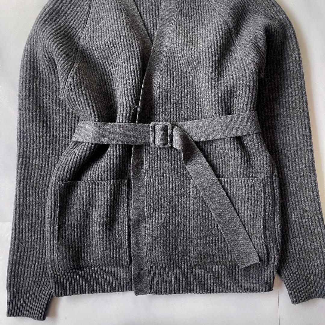オーラリー リブニットカーディガン ベルト メリノウール 定価5.5万 2023