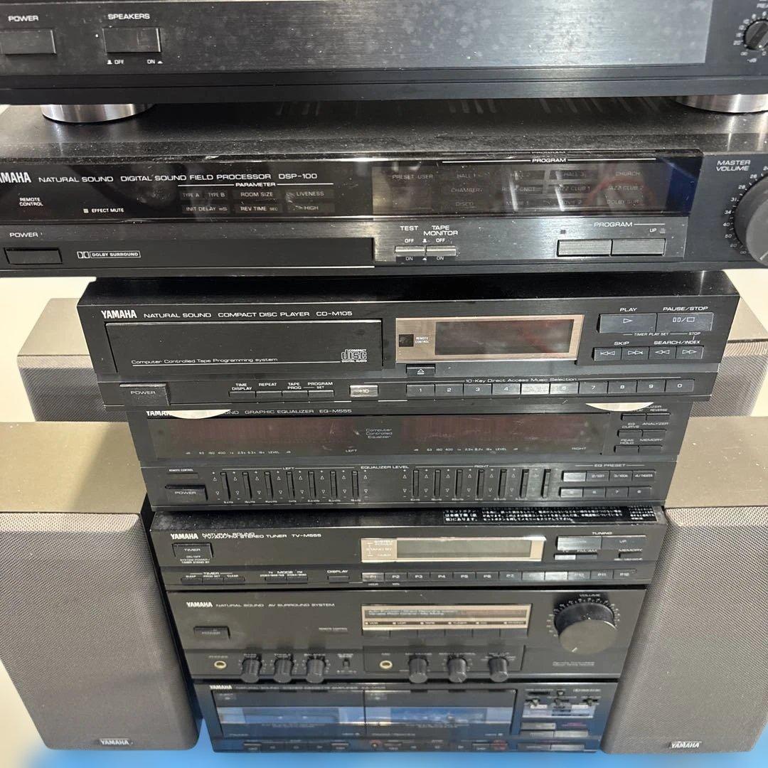 YAMAHA CD カセットテープ コンポ サラウンド機能付き 通電OK