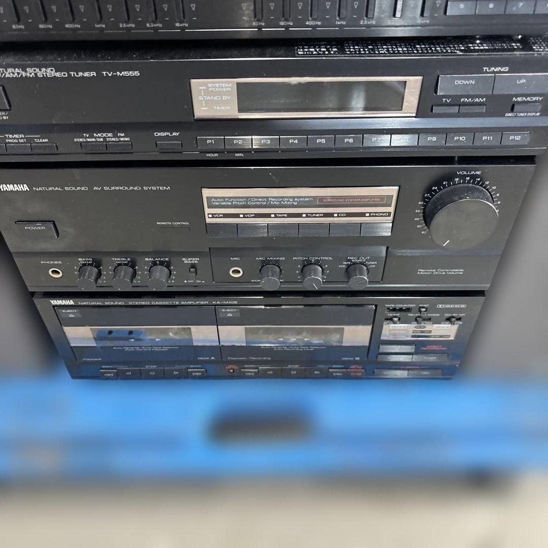 YAMAHA CD カセットテープ コンポ サラウンド機能付き 通電OK