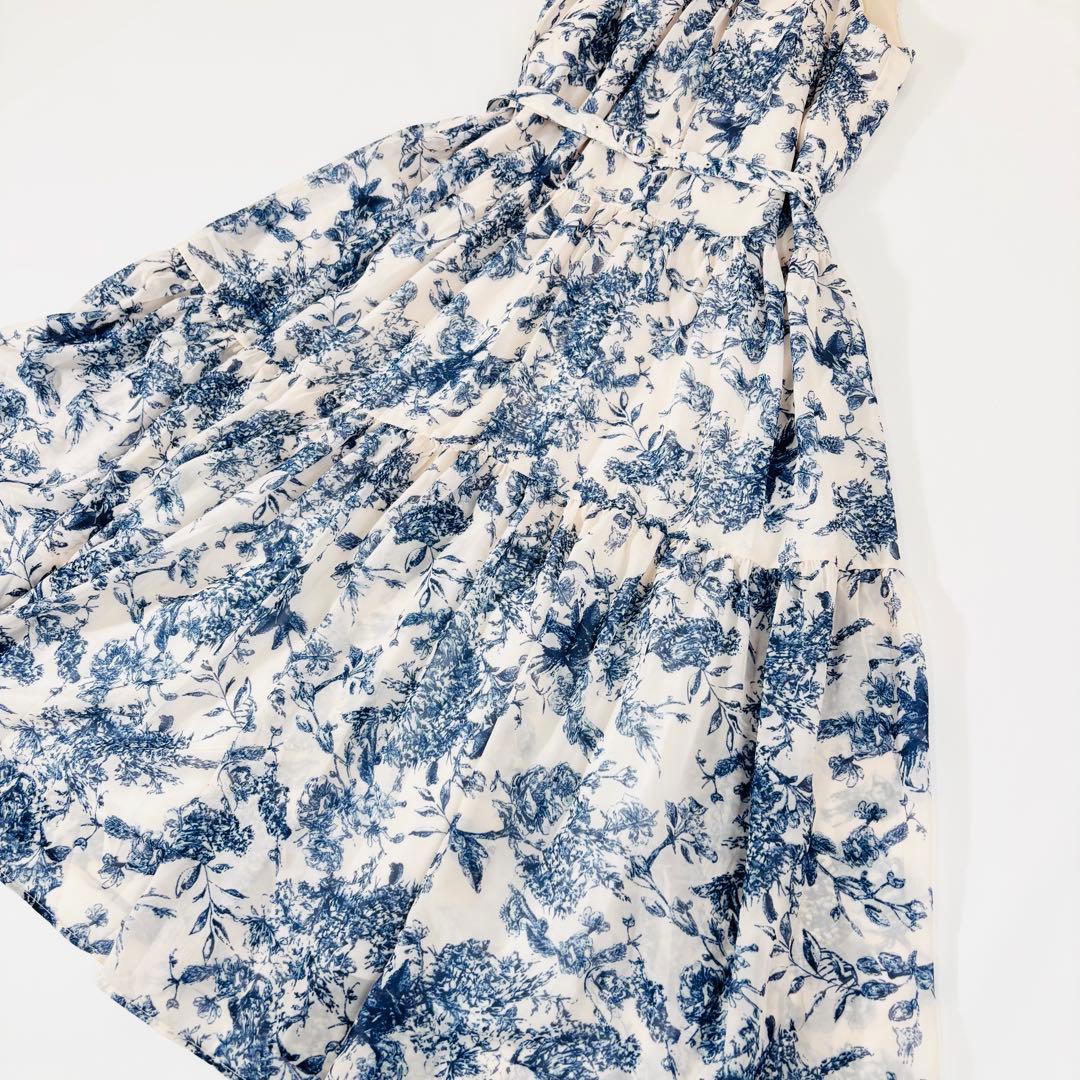 916未使用級✨エステラケー プリントホルターネックティアードドレス