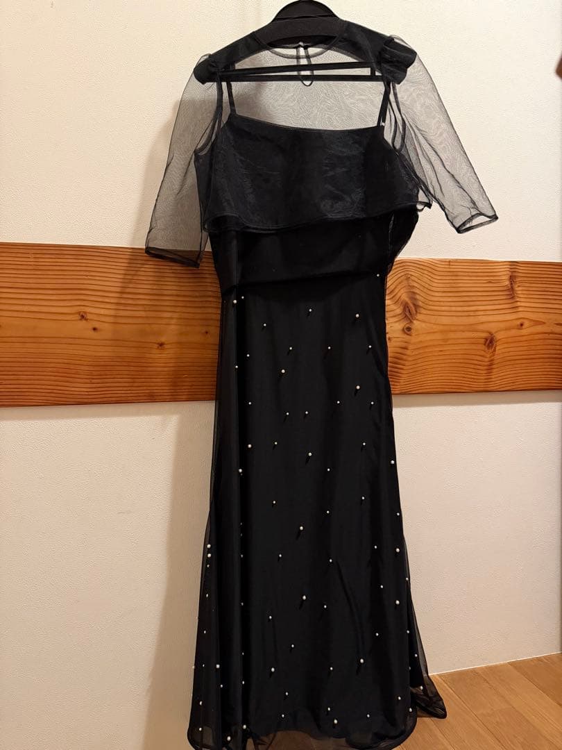 【LEJA】2WAYチュールトップスパールAラインワンピースドレス