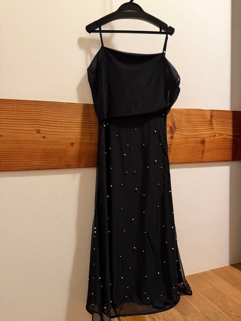 【LEJA】2WAYチュールトップスパールAラインワンピースドレス