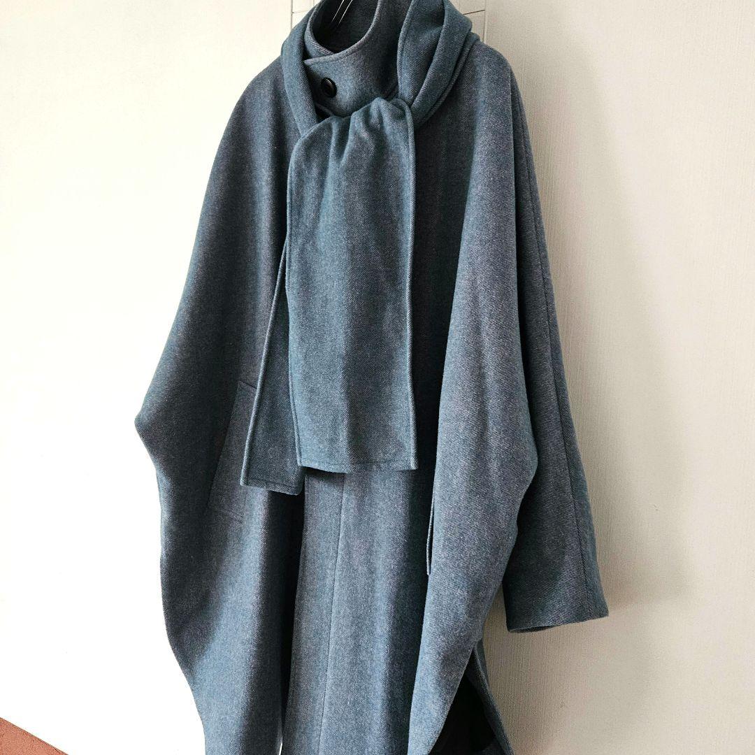 y*o様 CITEN スタンドカラー ポンチョ ブルー