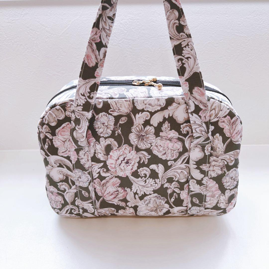 のりページ☆リバティアレキサンダーマーブルグレーブルームバッグ