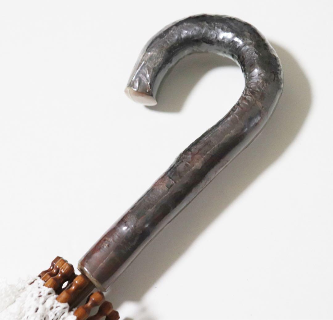 新品 バイカラー 上品豪華レース 爽やか空色 高級長傘 日傘 10本骨