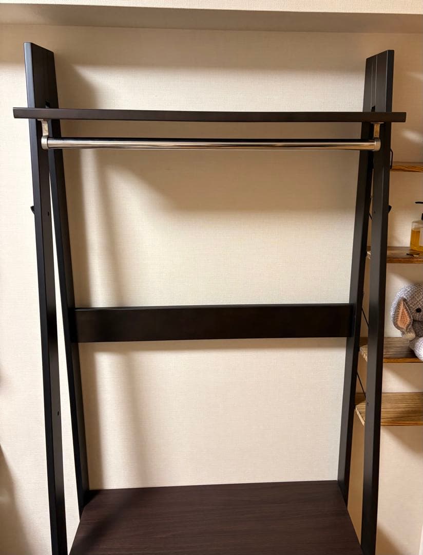 収納付きハンガーラック(ニーズ3 84 OP-3段 MBR/BK) ニトリ