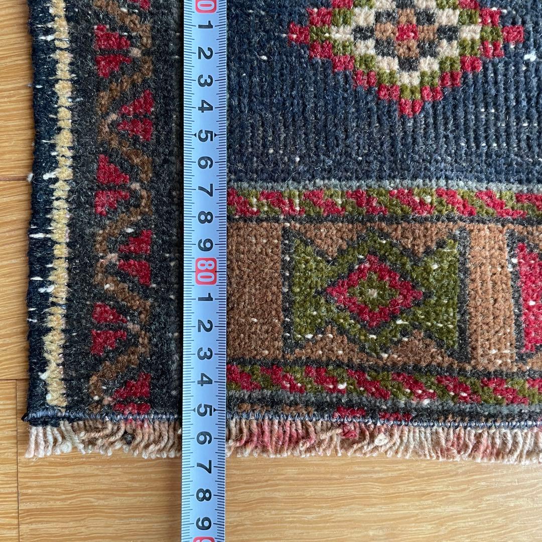 85×58㎝◇トルコヴィンテージラグ　レッド　ブルー　幾何学模様613