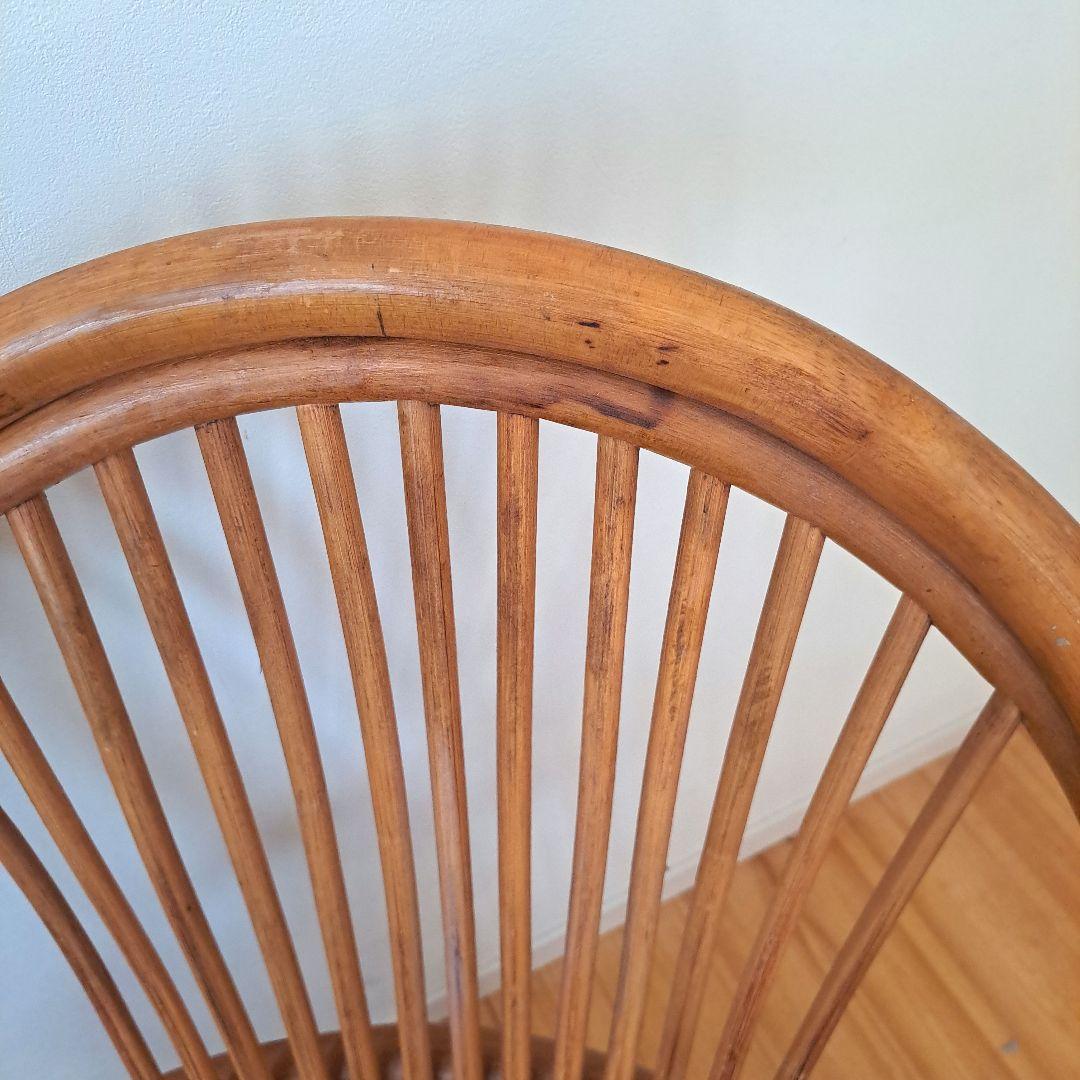 【user_44980fcc】 昭和レトロ 古家具 回転式ラタンチェア