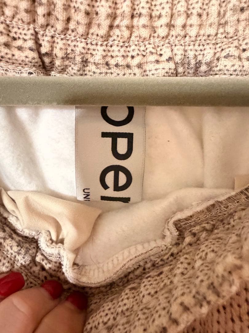 OPEN YY Lサイズ　セットアップニット柄ハートリボン刺繍カジュアルパンツ