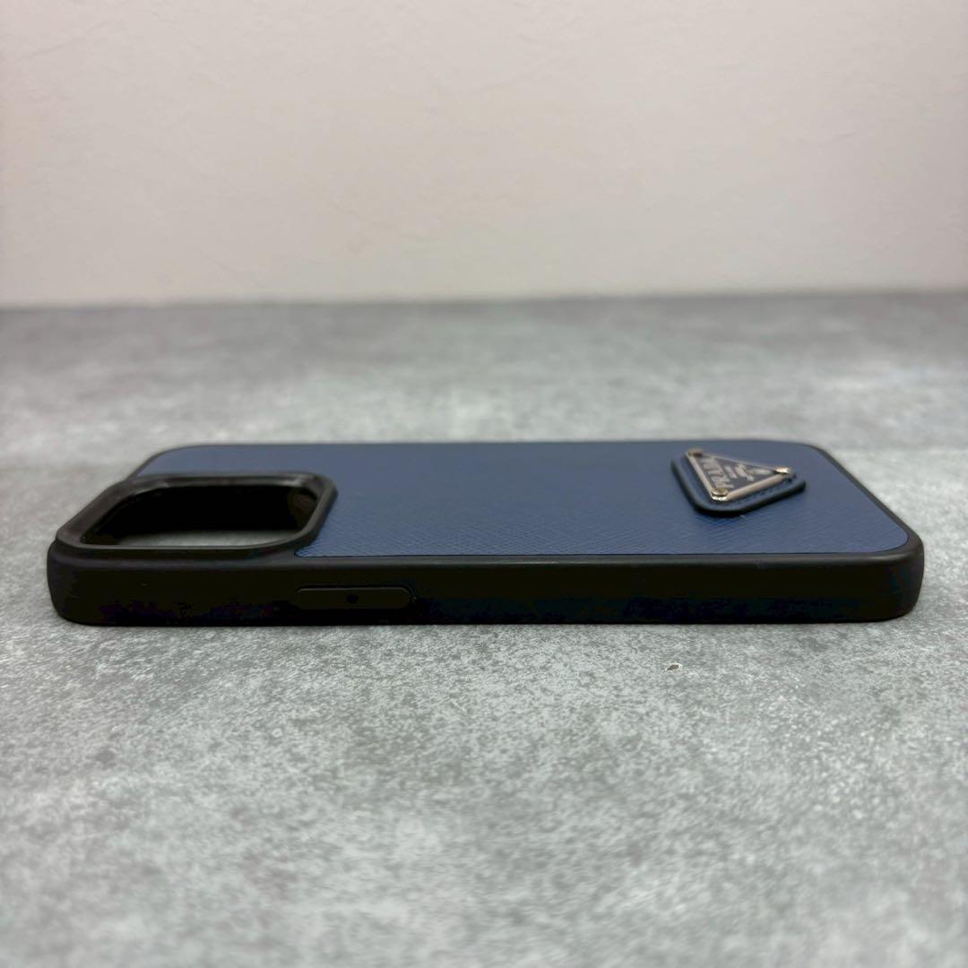 箱付き プラダ iPhone13PRO スマホケース ハードカバー 三角ロゴ 青