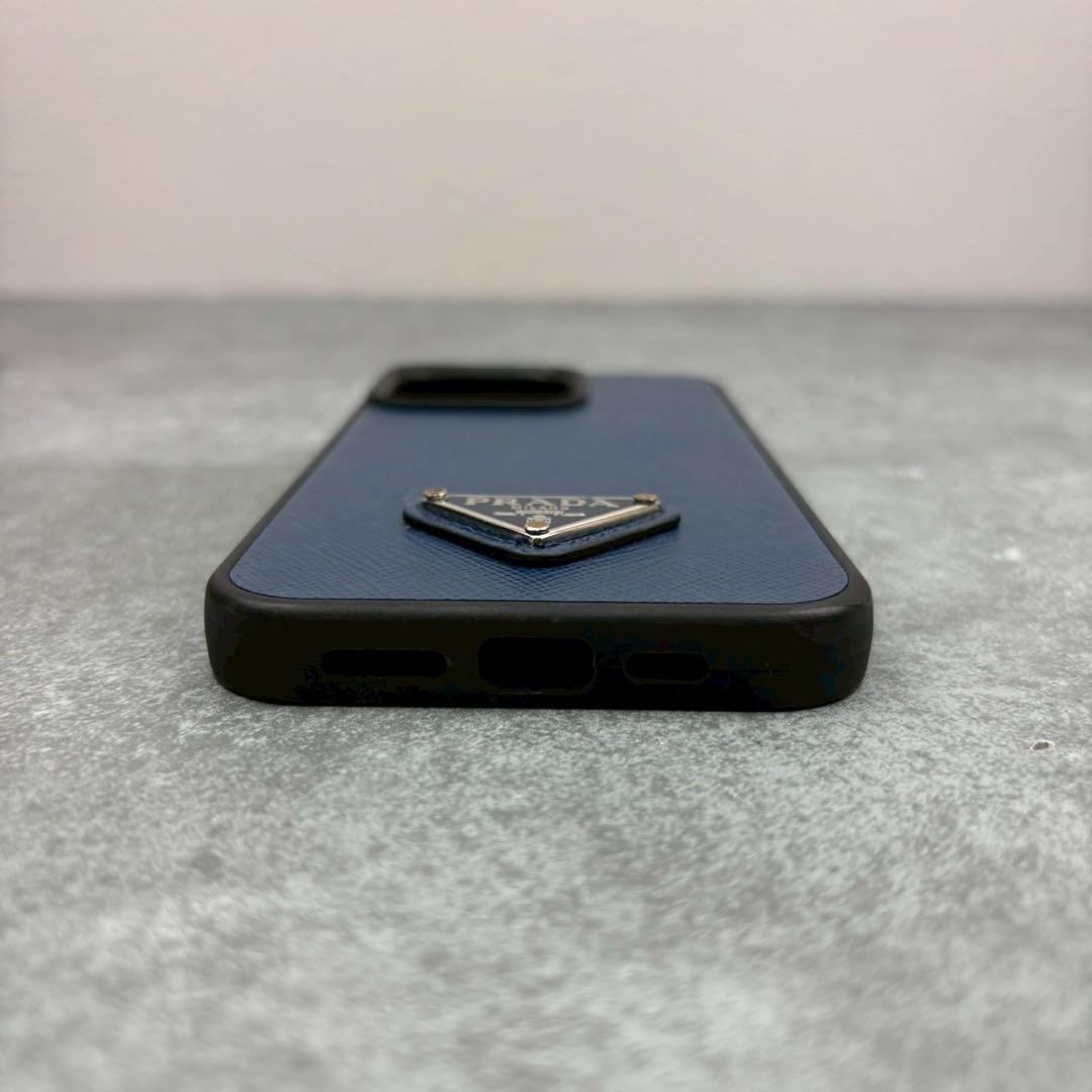 箱付き プラダ iPhone13PRO スマホケース ハードカバー 三角ロゴ 青