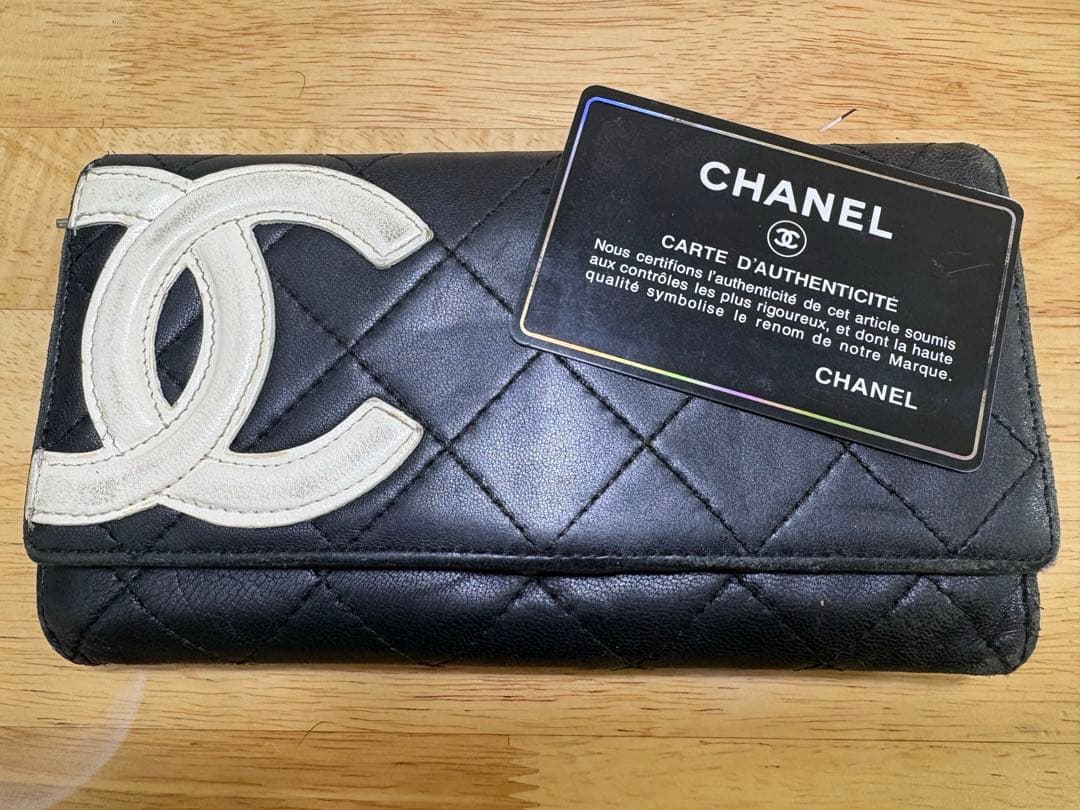 シャネル　カンボンライン　長財布