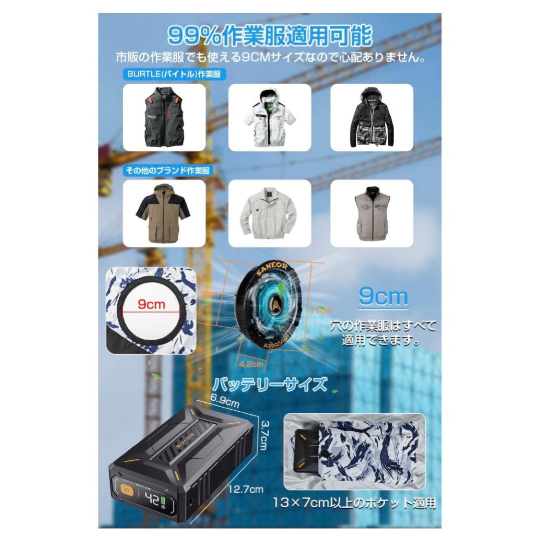 【新品】2025超強風 ファンバッテリーセット 作業服用