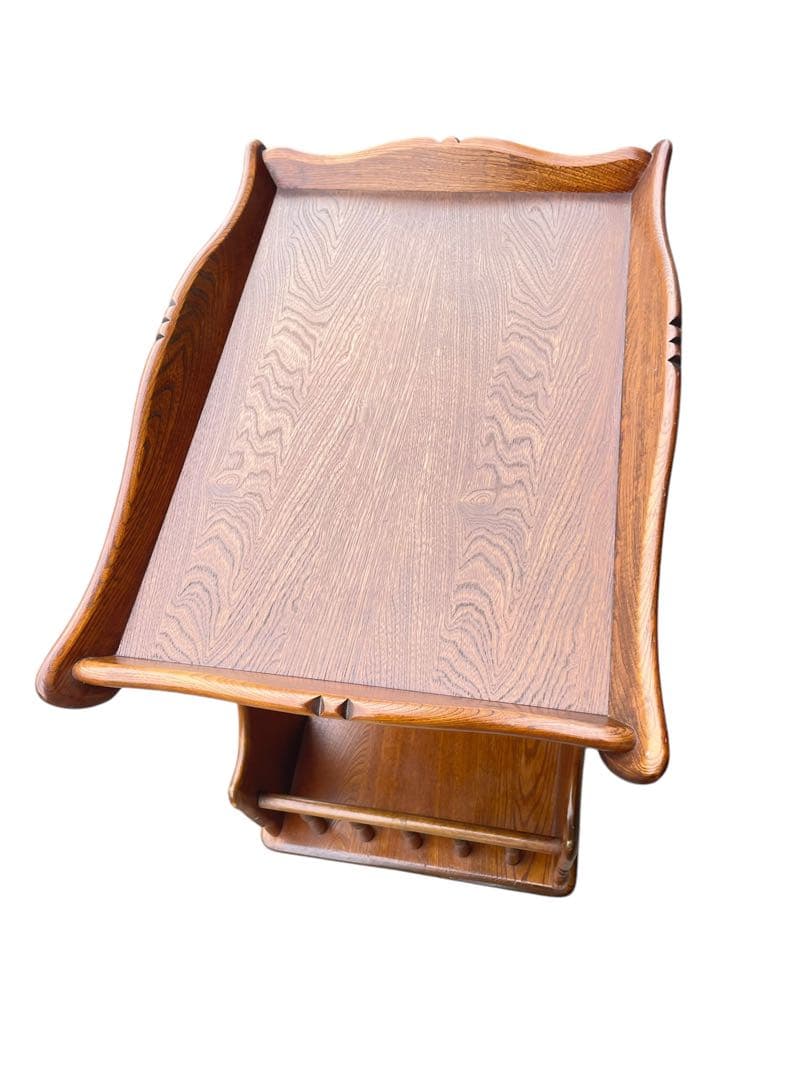 HR603 希少デザイン　カリモク家具　キッチンワゴン　サイドワゴン　ラタン